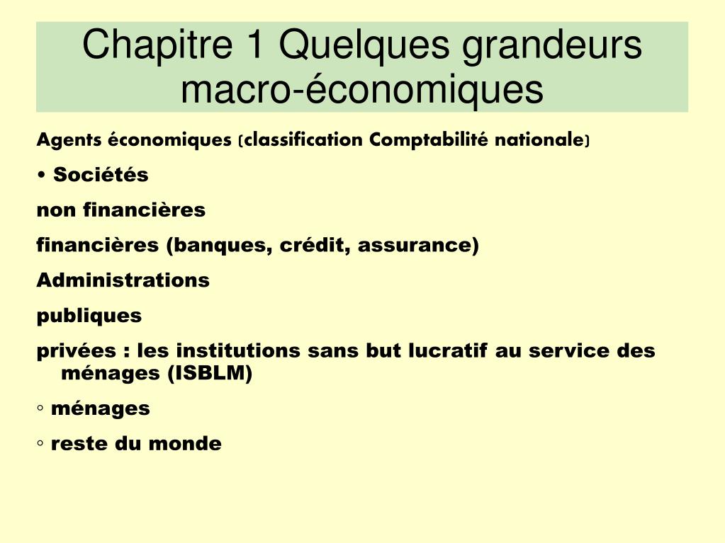 PPT - Séance 1 Macro-économie 1 PowerPoint Presentation, Free Download ...