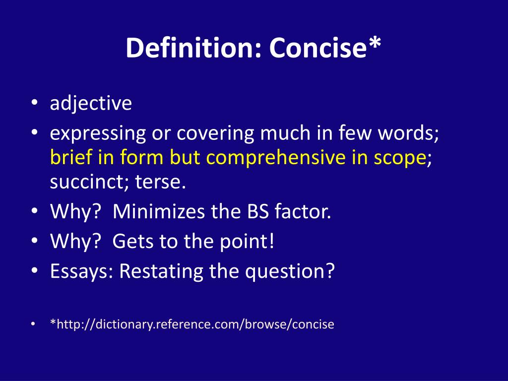 Conciseness Define Conciseness Define