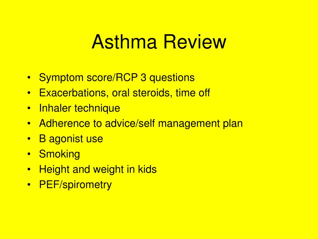Asthma 3 Rcp Questions - Asthma Lung Disease