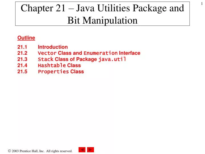 chapter 21 java utilities package and bit manipulation n.