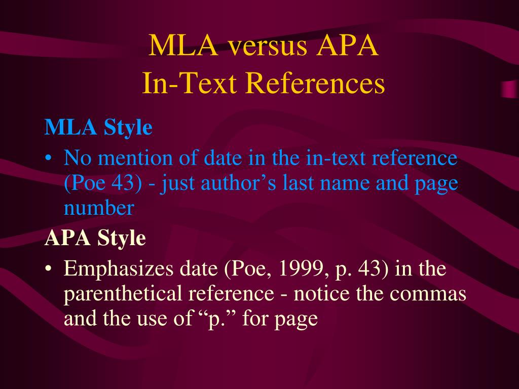 Ppt - Mla Versus Apa Powerpoint Presentation, Free Download - Id:6097253