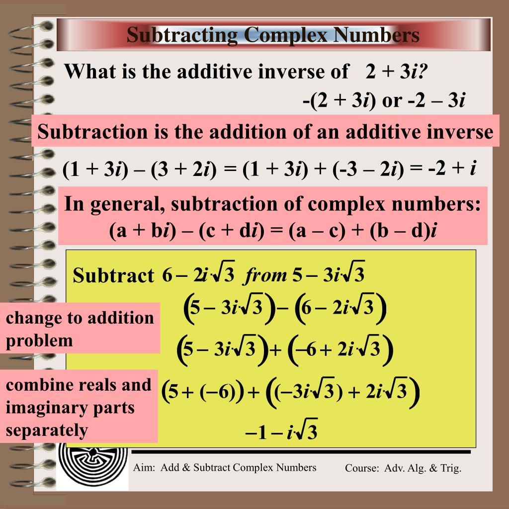 Ppt aim how do we add and subtract complex numbers powerpoint 