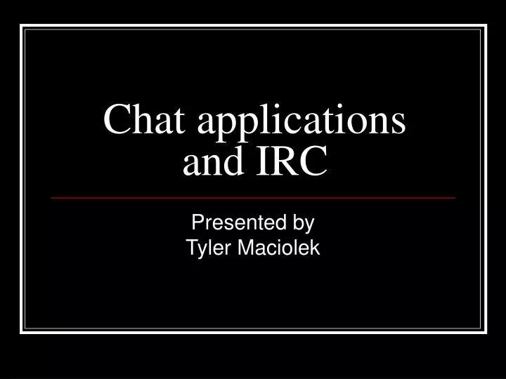 chat applications and irc n.