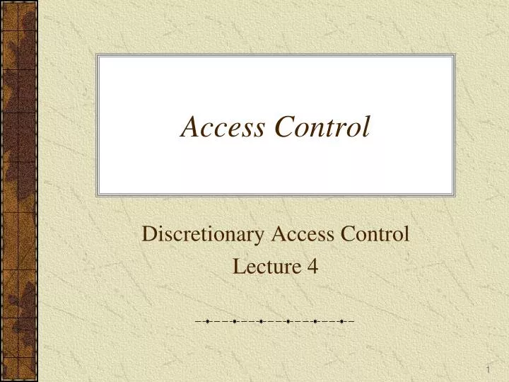 access control n.