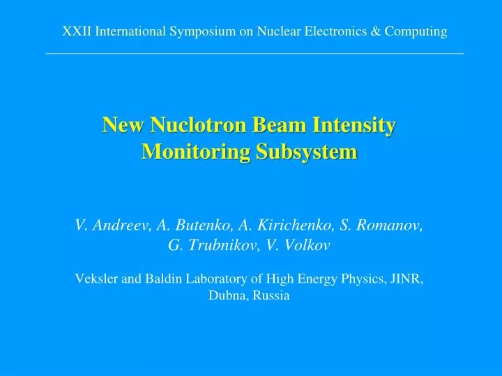 new nuclotron beam intensity monitoring subsystem n.