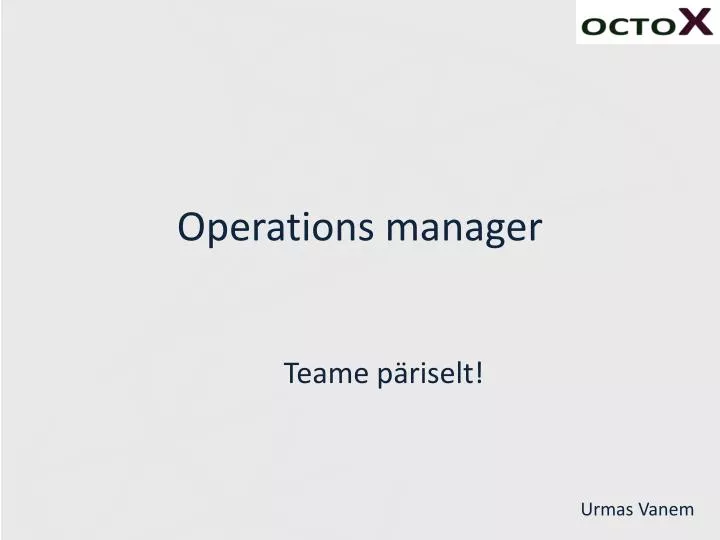 operations manager n.
