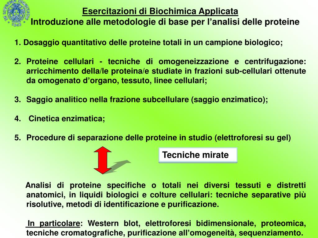 PPT - Esercitazioni di Biochimica Applicata PowerPoint Presentation -  ID:6099775