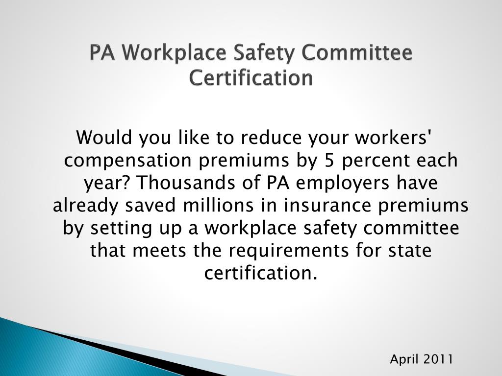 PPT PA Workplace Safety Committee Certification PowerPoint