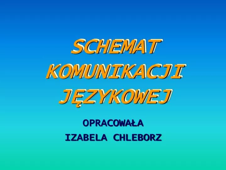 schemat komunikacji j zykowej n.