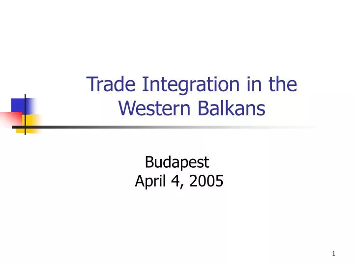 trade integration in the western balkans n.