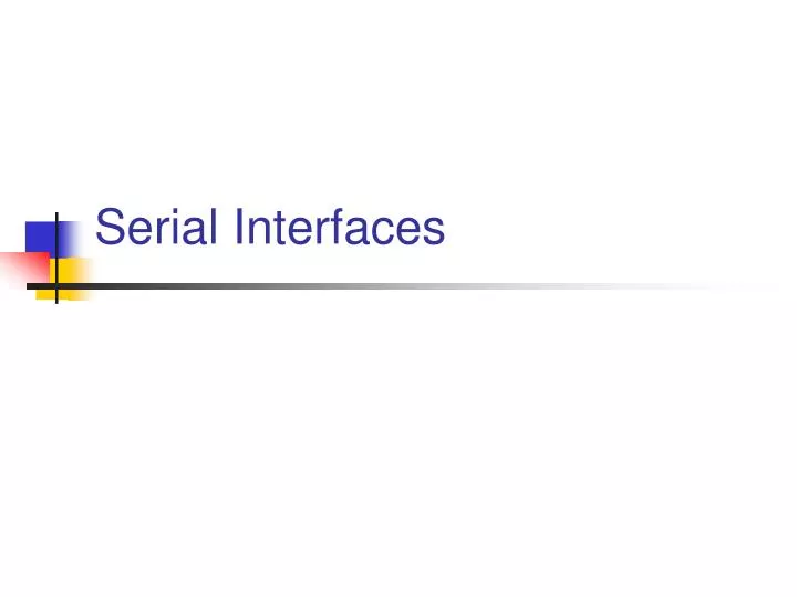 serial interfaces n.