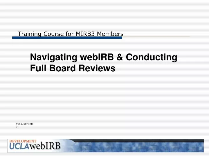 training course for mirb3 members n.