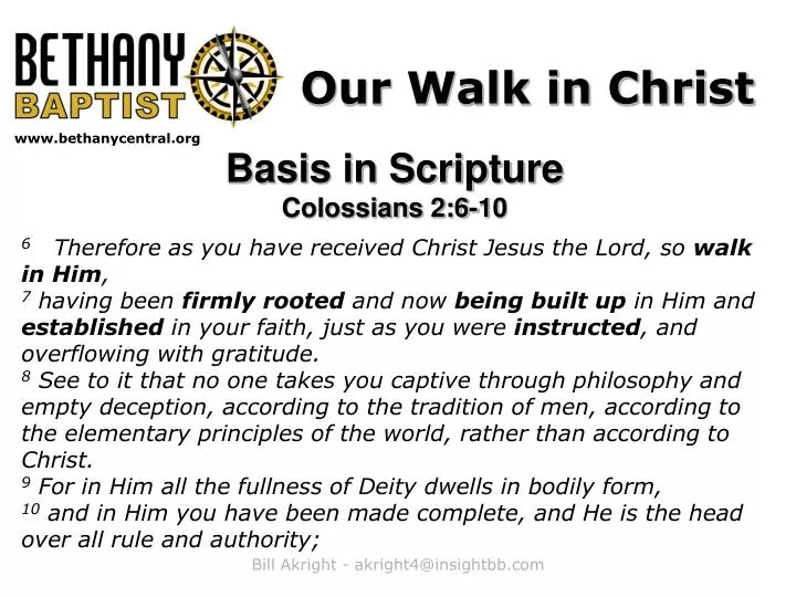 our walk in christ n.