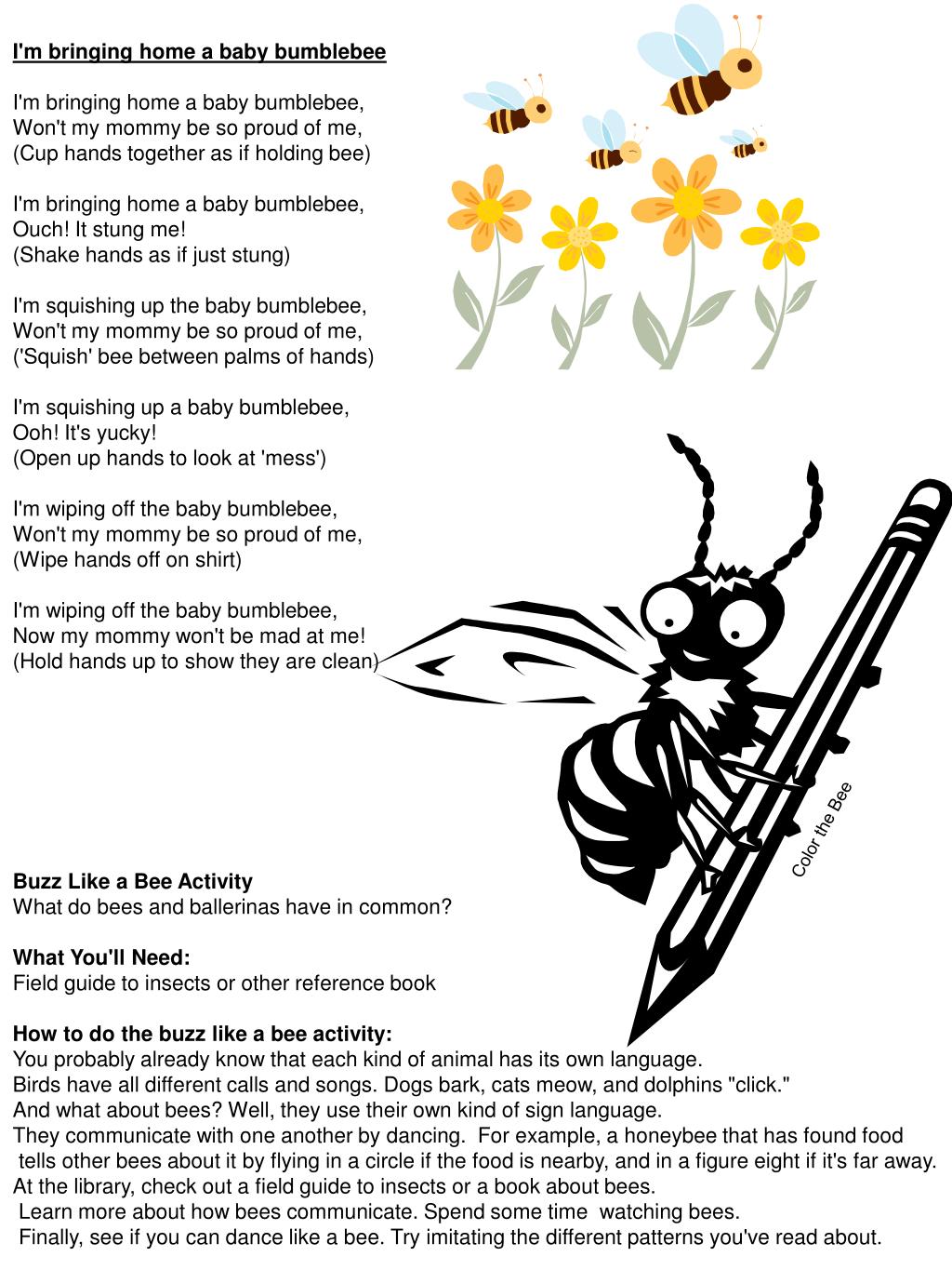 Im Bringing Home A Baby Bumble Bee Cartoon PPT - I'm bringing home a baby bumblebee PowerPoint Presentation, free