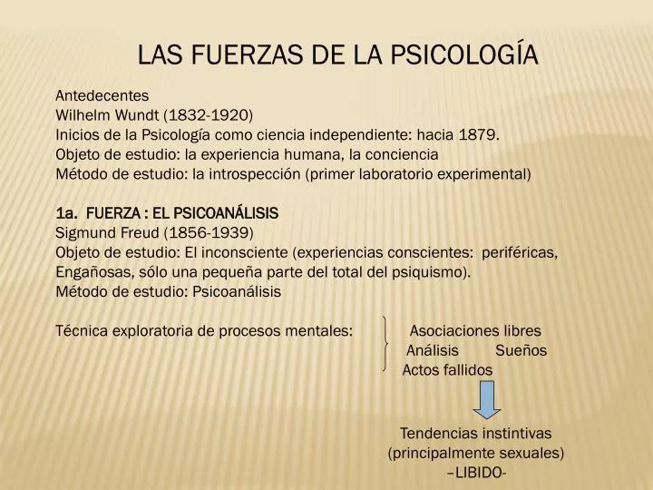 PPT LAS FUERZAS DE LA PSICOLOGÍA PowerPoint Presentation