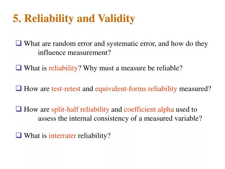 what is reliability and validity what is reliability and validity