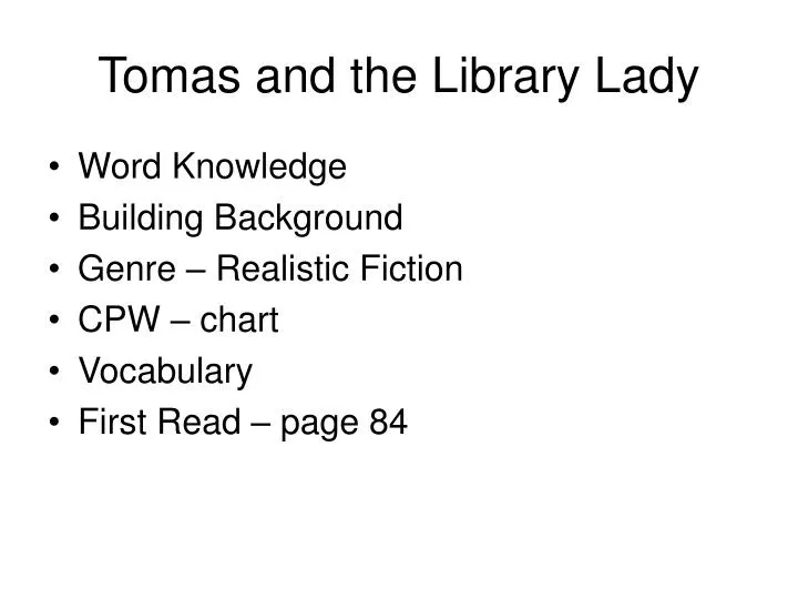 tomas and the library lady n.
