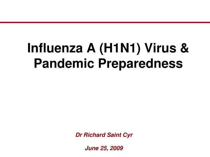 influenza a h1n1 virus pandemic preparedness n.