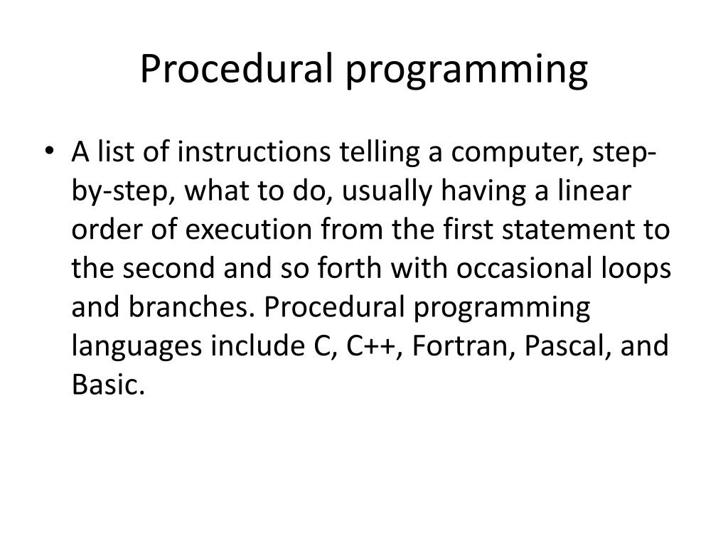 Ppt Procedural Programming Powerpoint Presentation Free Download