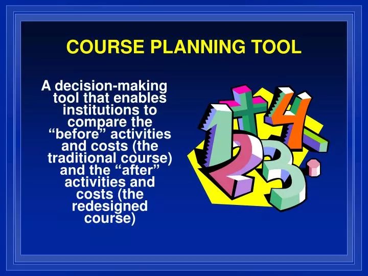 course planning tool n.