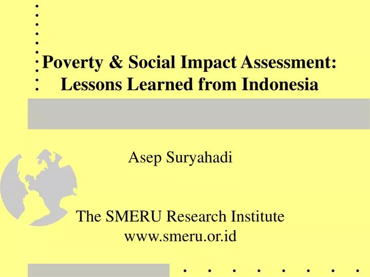 poverty social impact assessment lessons learned from indonesia n.