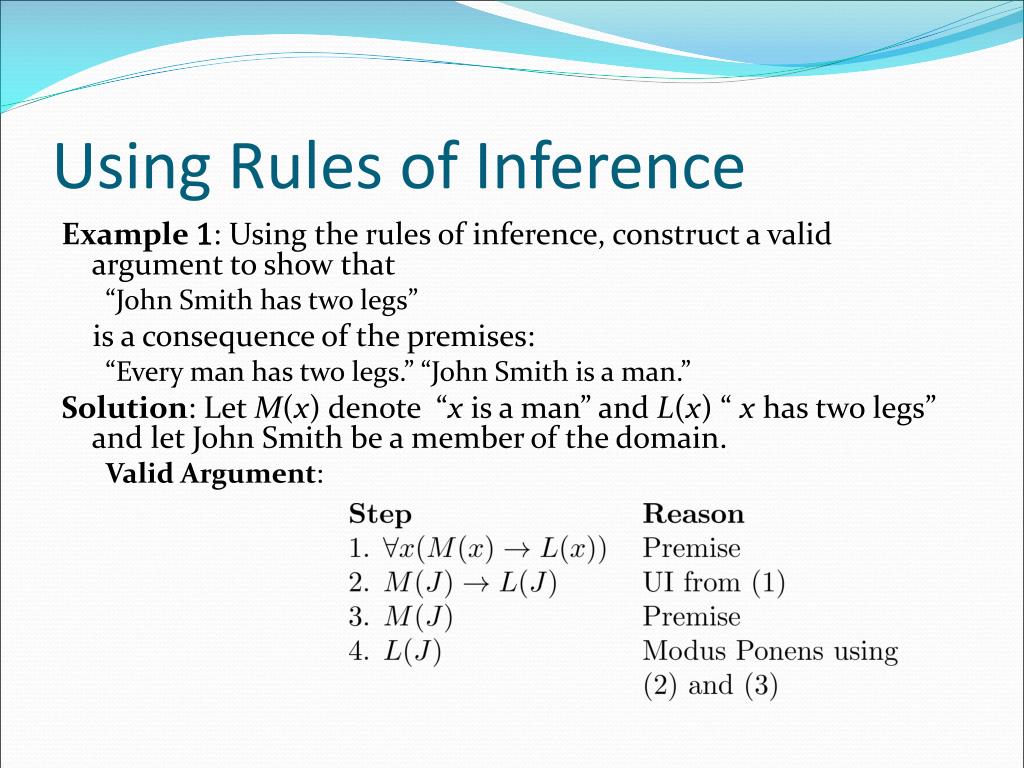 Ppt rules of inference powerpoint presentation free download id 