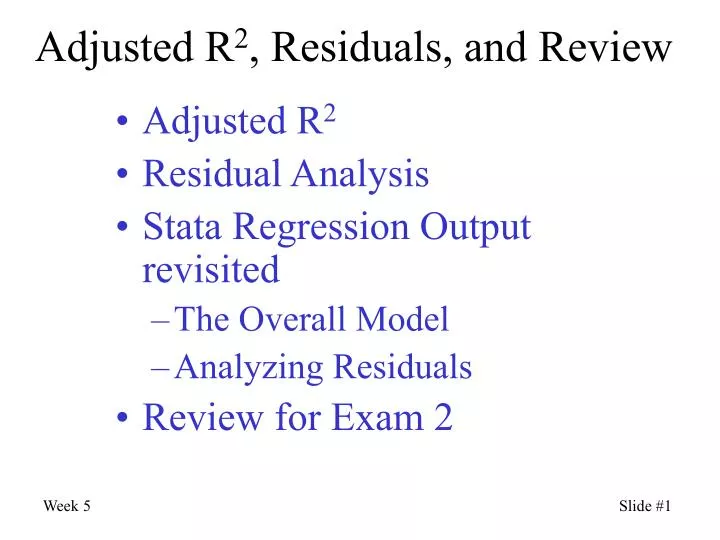 Adjusted R2 Apa Format PPT - Adjusted R 2 , Residuals, and Review PowerPoint Presentation ...