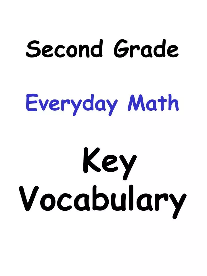 second grade everyday math key vocabulary n.