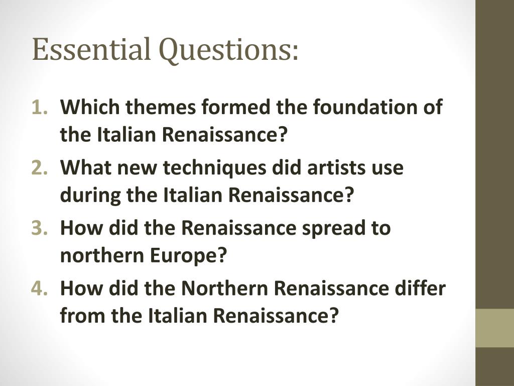 essay questions about the renaissance
