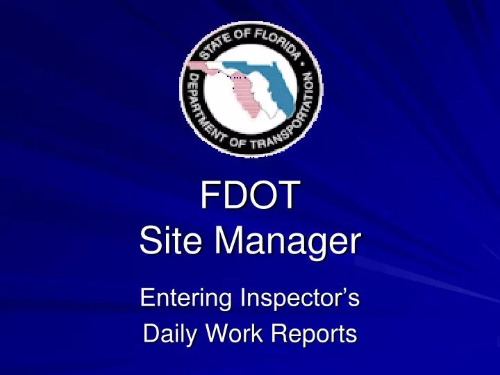 fdot site manager n.