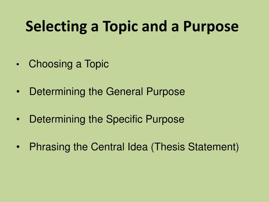 research topic and purpose