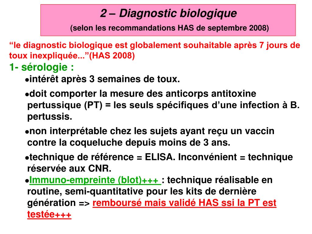 PPT - COQUELUCHE : Comment Interpréter La Sérologie (selon Les ...