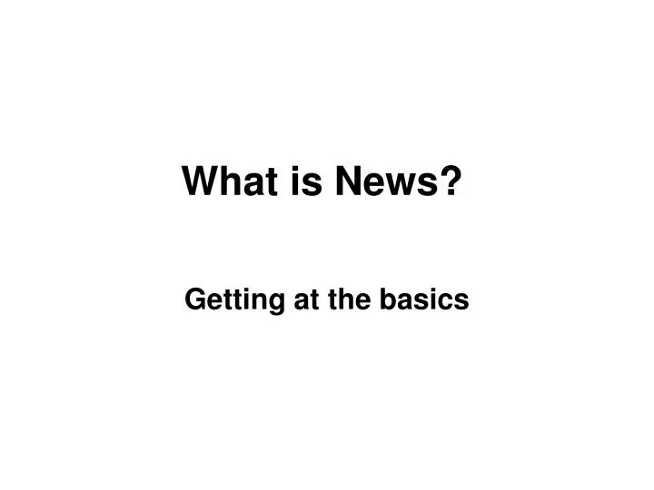 what does news presentation mean