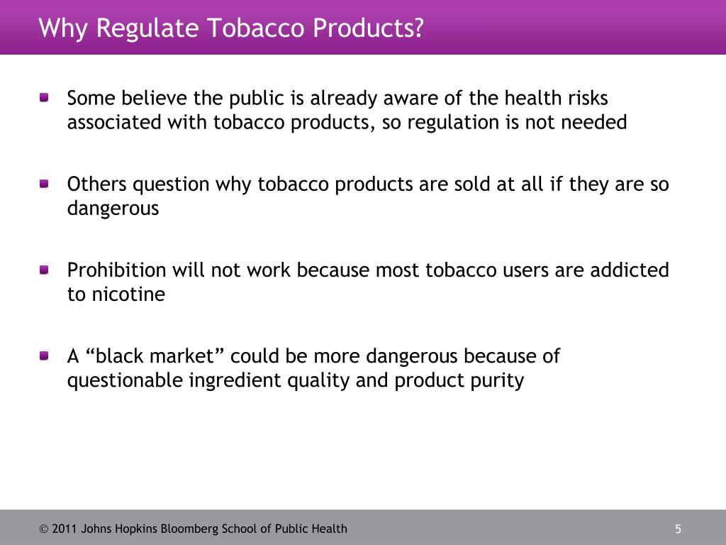 PPT Regulation of Tobacco Products PowerPoint Presentation, free