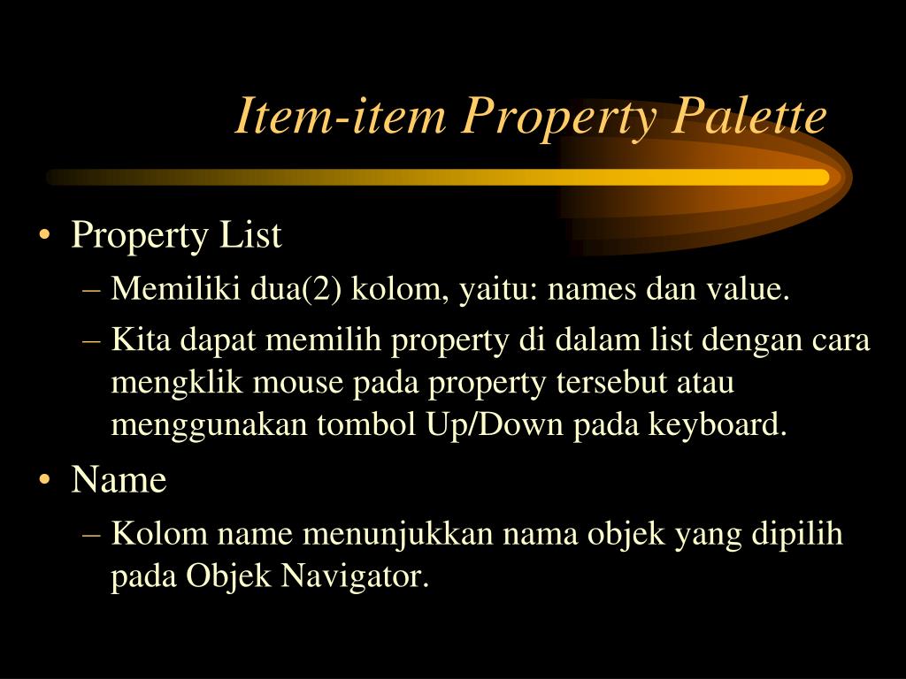 Items properties