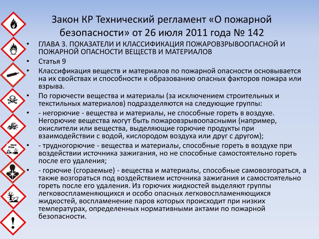 На какие группы по горючести подразделяются вещества. Группы подразделяются горючие вещества и материалы. Классификация веществ и материалов по пожарной опасности. Трудногорючие вещества и материалы примеры. Самовозгорающиеся вещества примеры.