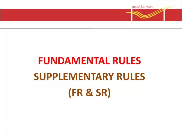 fundamental rules supplementary rules fr sr n.