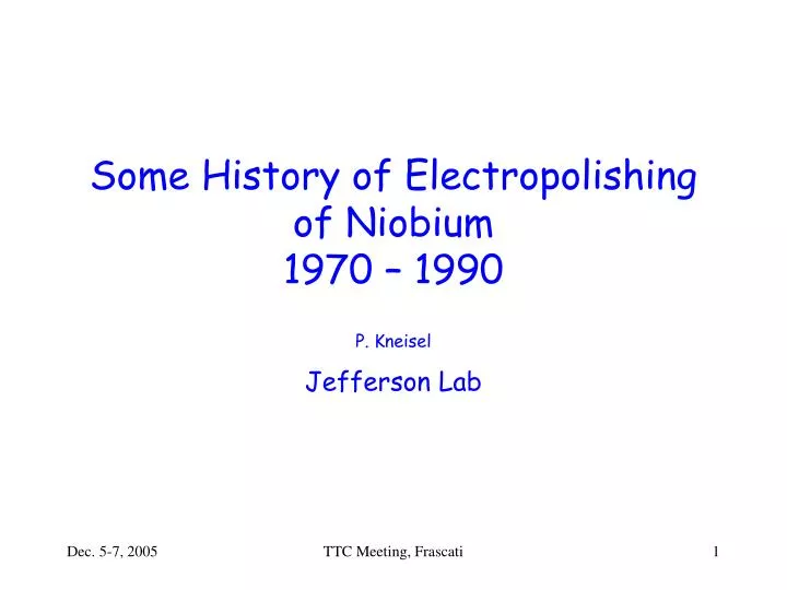 some history of electropolishing of niobium 1970 1990 n.