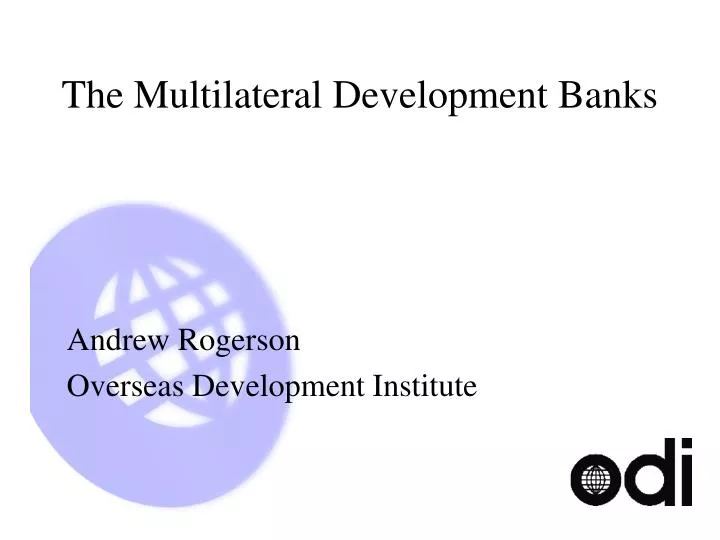 PPT - The Multilateral Development Banks PowerPoint Presentation, free ...