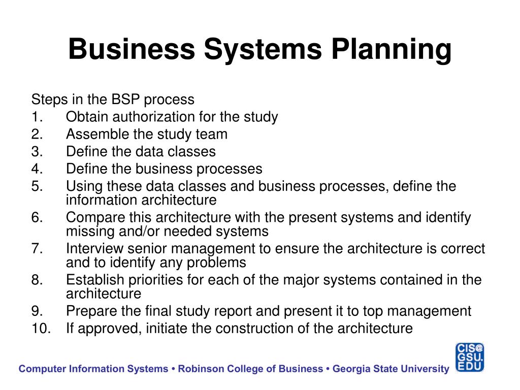 method of business system planning