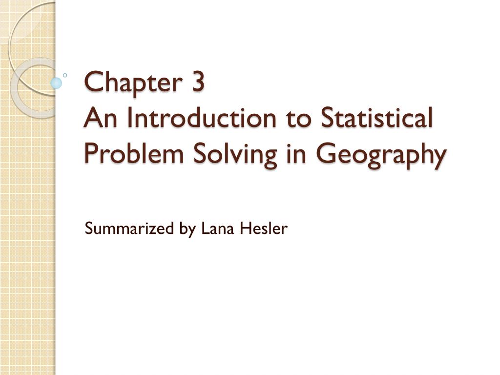 problem solving approach in economic geography