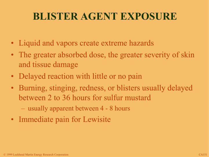 PPT - BLISTER AGENT EXPOSURE PowerPoint Presentation - ID:6106766