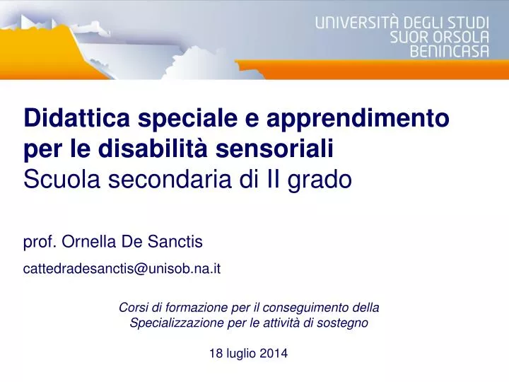 Uda Disabilità Sensoriale Secondaria Secondo Grado