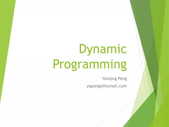 PPT - Dynamic Programming PowerPoint Presentation, free download - ID ...