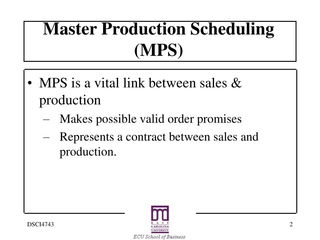 importance of master production schedule