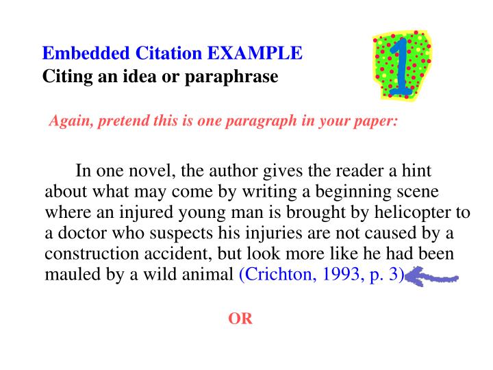PPT Tips on Writing EMBEDDED CITATIONS, (and a Reference