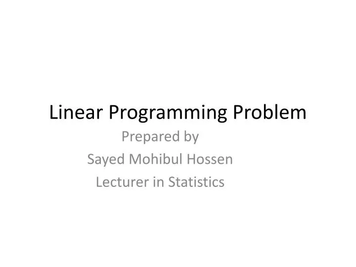 PPT - Linear Programming Problem PowerPoint Presentation, free download ...