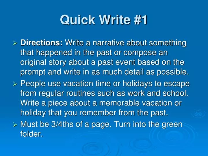 PPT Quick Write 1 PowerPoint Presentation Free Download ID 6109295 PPT Quick Write 1 PowerPoint Presentation Free Download ID 6109295