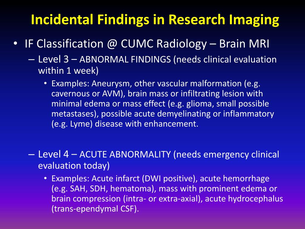 incidental findings in research