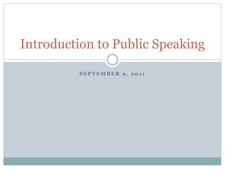 introduction to public speaking n.